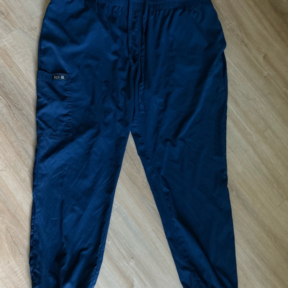 Women’s Koi Basics Navy Jogger Scrub Pants 2X